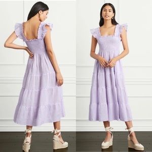 Hill House The Ellie Nap Dress Lilac Stripe Size L